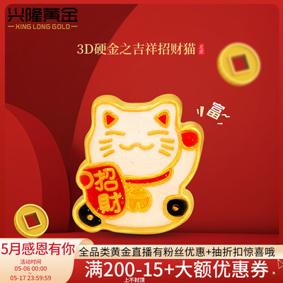 Xinglong Gold Lucky Cat Transfer Bead 3D Hard Gold 999 Gold Beaded Bracelet Female Red String Bracelet