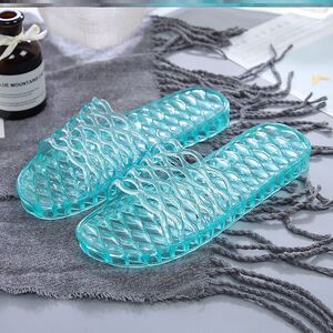 家居水晶浴室透明硬底凉拖女式果冻色拖鞋拖鞋牛筋大号塑料拖老式