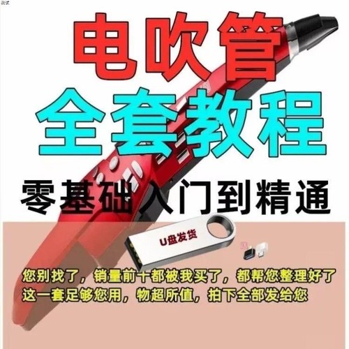 电吹管实用教程乐器初学者实用学习教材新手零基础U盘视频课程