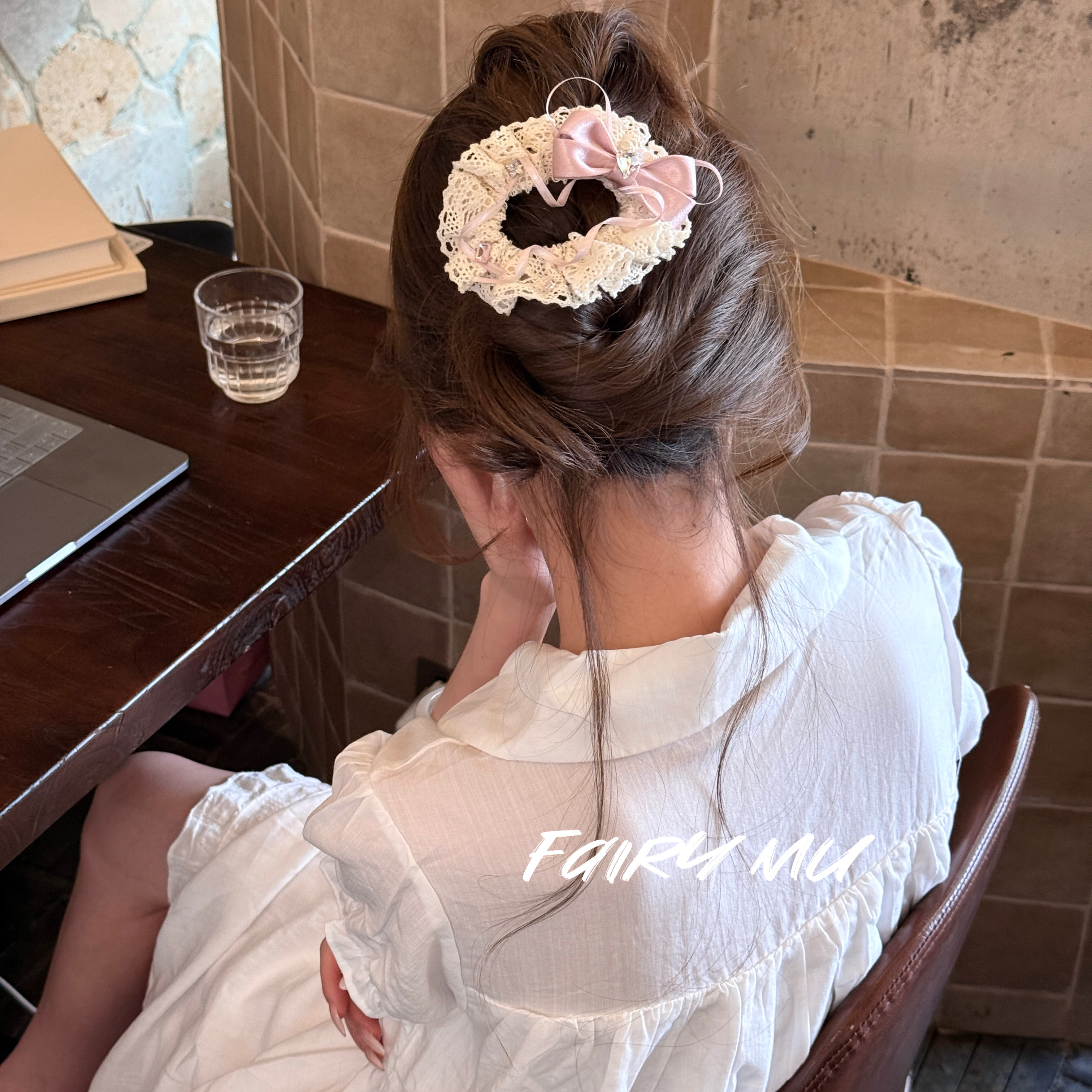 蕾语花絮鲍鱼夹甜美洛丽塔蝴蝶结蕾丝裙摆公主风发夹可爱少女侧边