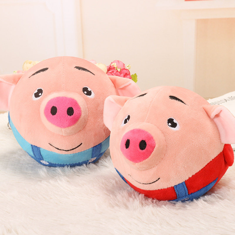 火热新款电动玩具海草毛绒猪跳跳球说话录音唱歌电动跳跳猪