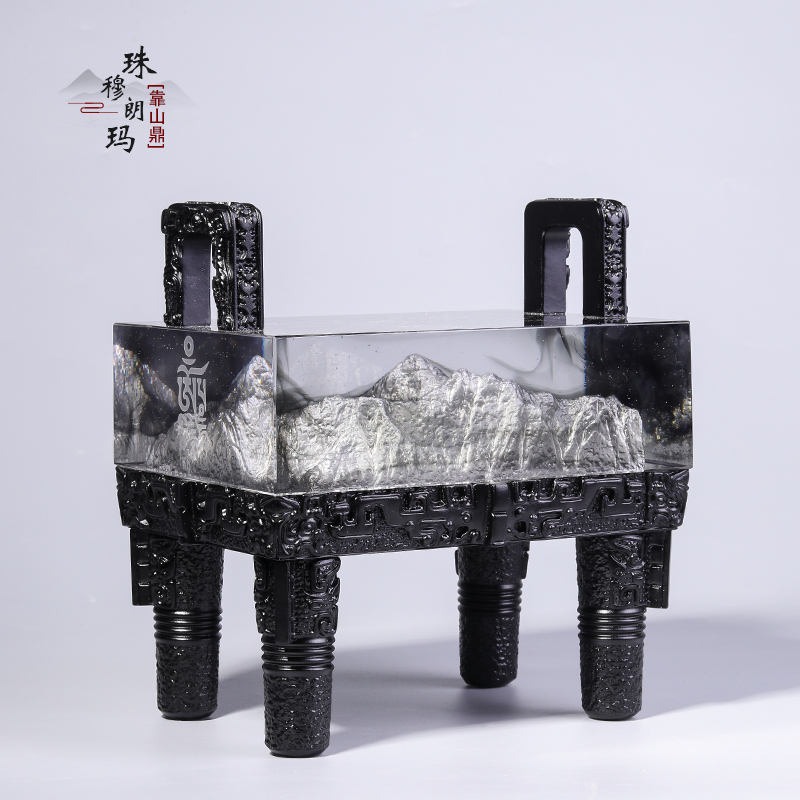 琉璃靠山鼎珠穆朗玛摆件