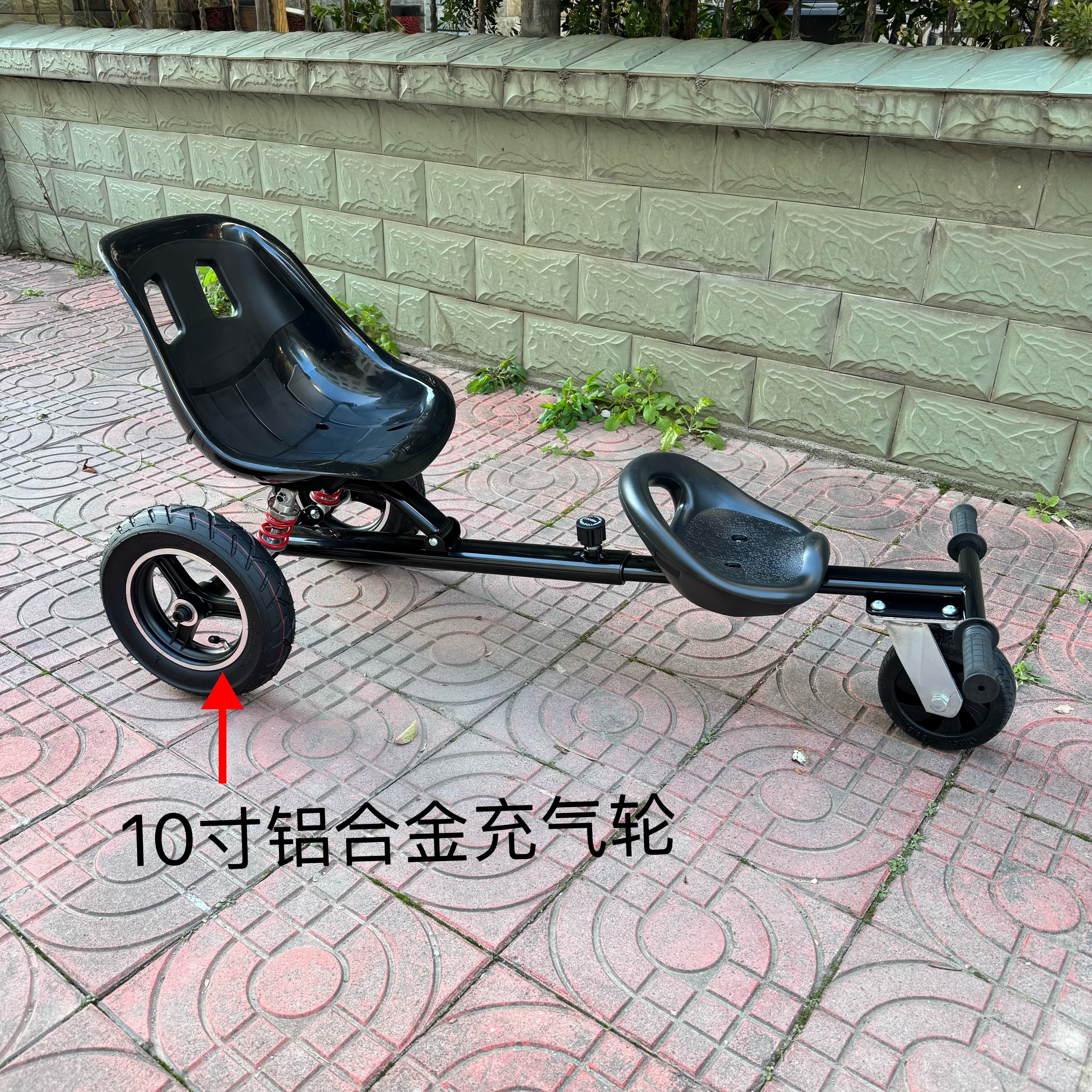 RC拖车配件可坐人减震款遛娃载人小拖车加厚钢管加强承重车架