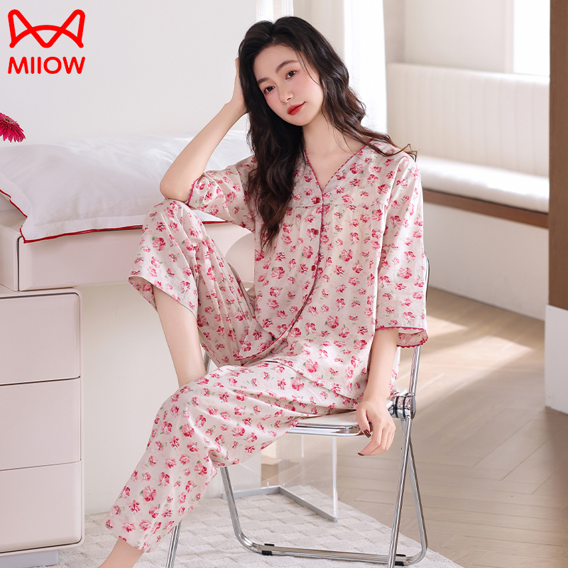 猫人纯棉睡衣舒适亲肤