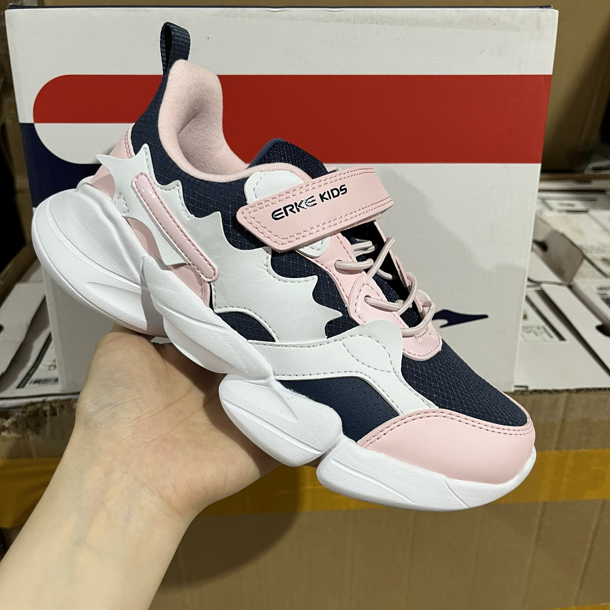 秋冬款尔＊克儿童运动鞋女童棉鞋磨毛薄二棉网面超轻便跑鞋跑步鞋