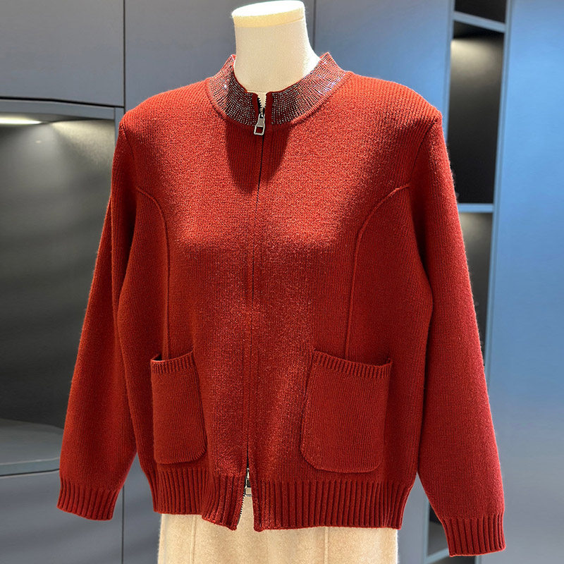 时尚洋气妈妈装针织衫女开衫2025年春秋新款上衣减龄气质中年外套