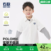 衬衫 百搭纯棉儿童夏装 纯色洋气夏季 童装 衬衣 新款 右欧男童女童短袖