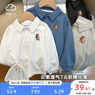 儿童宝宝打底衫 右欧男童纯棉POLO衫 春秋童装 长袖 上衣潮 T恤春装