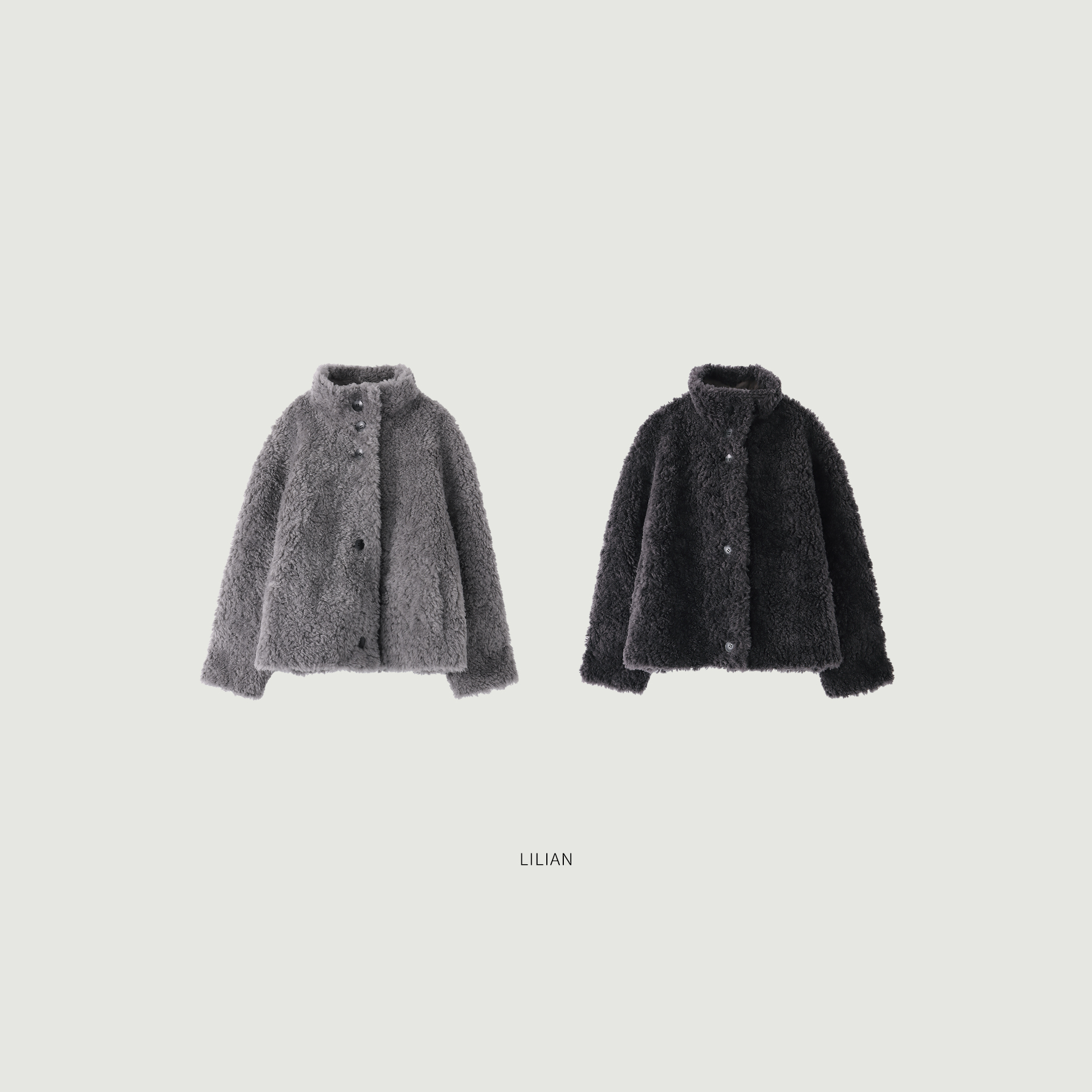 莉莉LIlian 气质立领羊毛皮毛一体皮草宽松显瘦休闲外套25冬