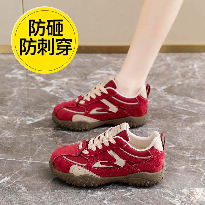 新款带钢板防护劳保鞋女夏季透气钢包头防砸女士轻便上班久站不累