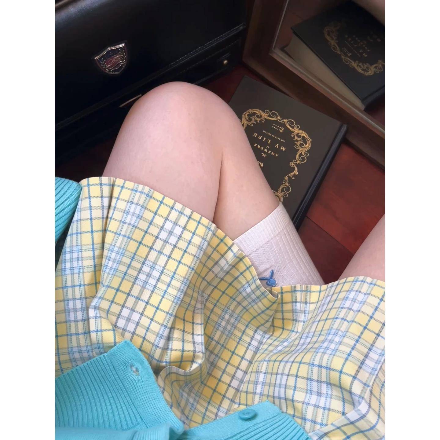 花海赋jk格裙女春夏新款学院风百褶裙高腰显瘦a字半身裙短裙子