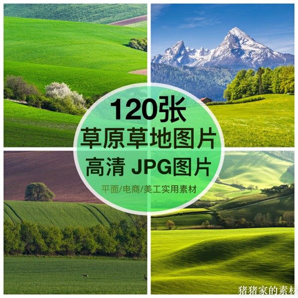 高清图库草原草地图片自然风景草甸草坪抖音图文摄影背景合成素材