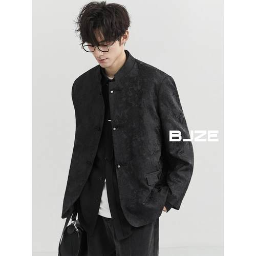 高级BJZE唐装羽绒服盘扣新外套夹克衫秋冬季立领男装中式感国风25