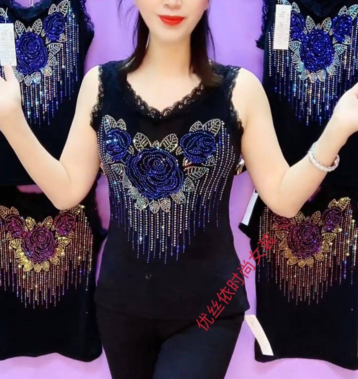 烫钻时尚洋气修身显瘦