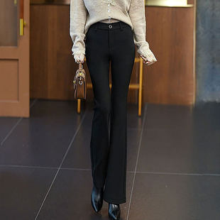 高弹显瘦微喇叭裤女2026春季新款黑色西装裤垂感修身弹力爆款喇叭