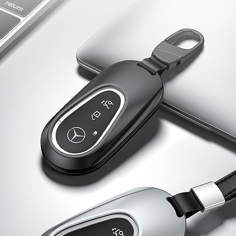 适用于奔驰铝合金汽车钥匙包S级C级E级星耀C系列方扣全包钥匙套壳