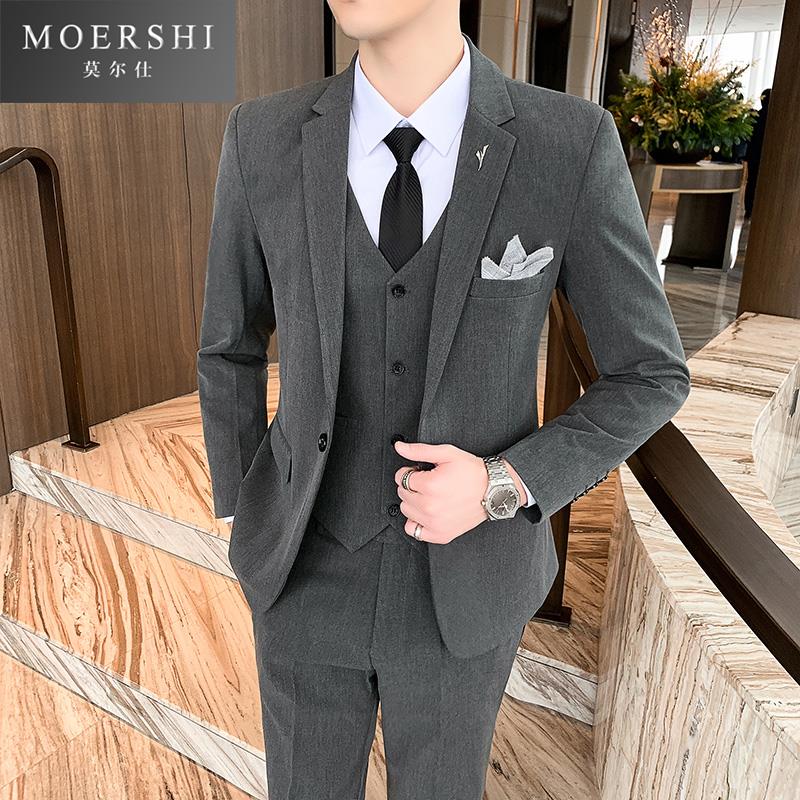 韩版西装男套装新郎伴郎团结婚礼服男士休闲小西服修身正装外套潮