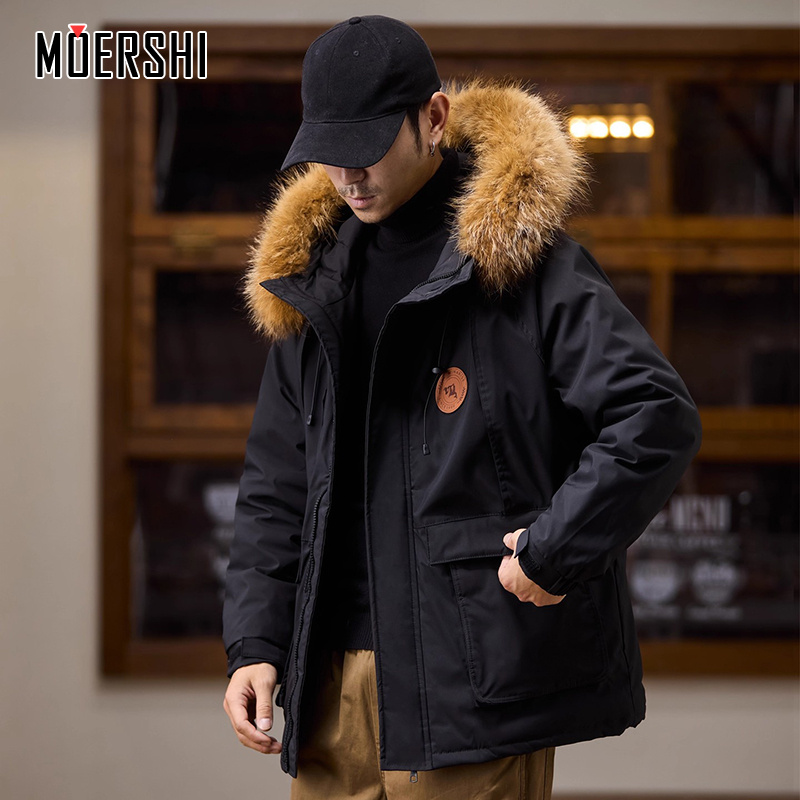 鸭绒大毛领羽绒服男休闲时尚外套