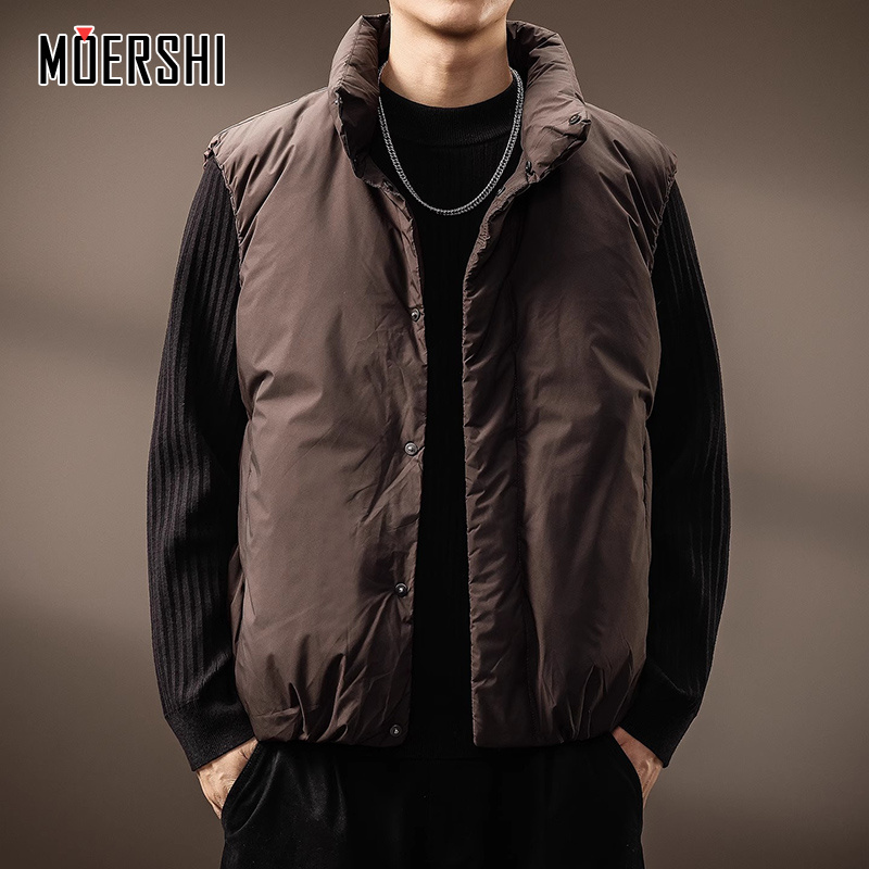 轻奢白鸭绒马甲羽绒服男保暖外套