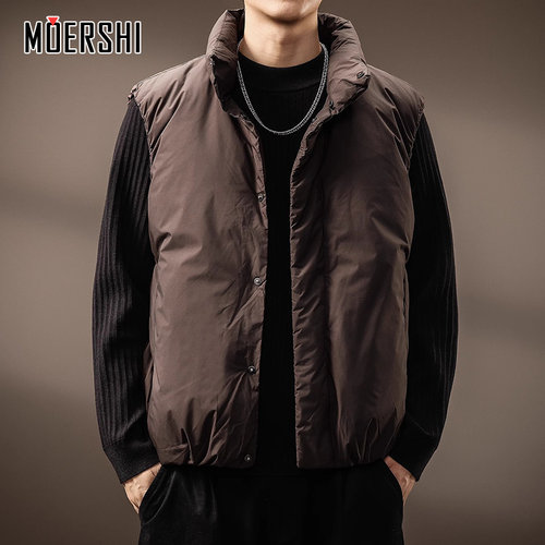 轻奢白鸭绒马甲羽绒服男保暖外套