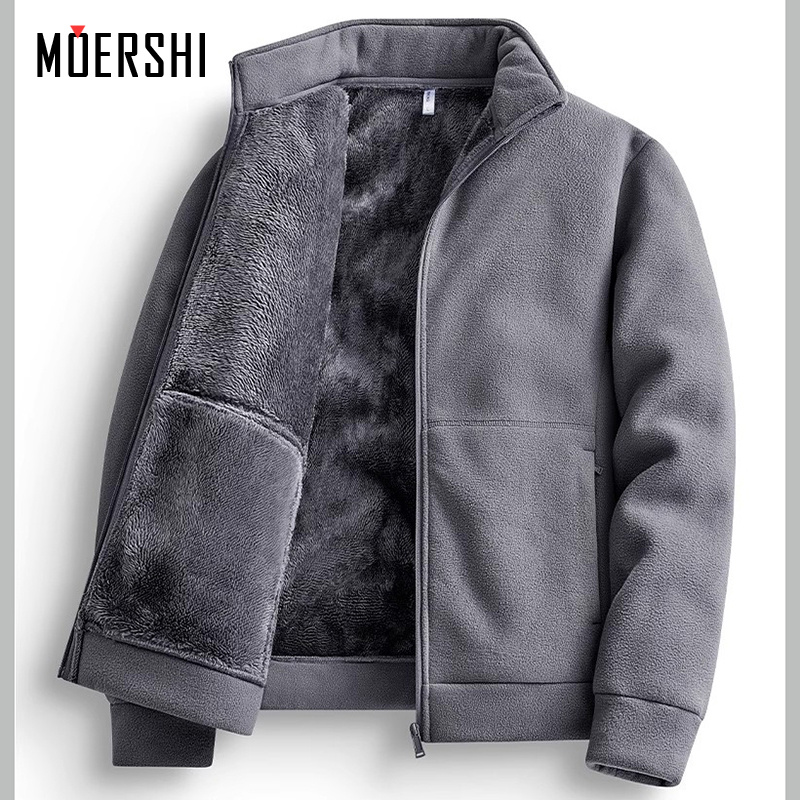 加绒外套男秋冬保暖摇粒绒卫衣