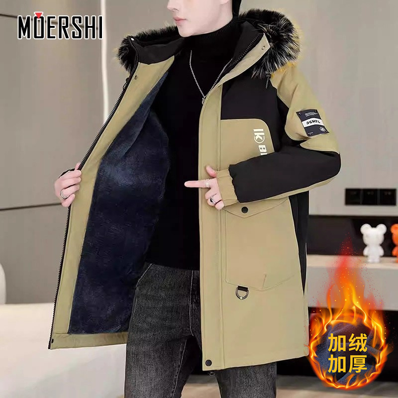 拼色冲锋衣外套男冬季派克棉服