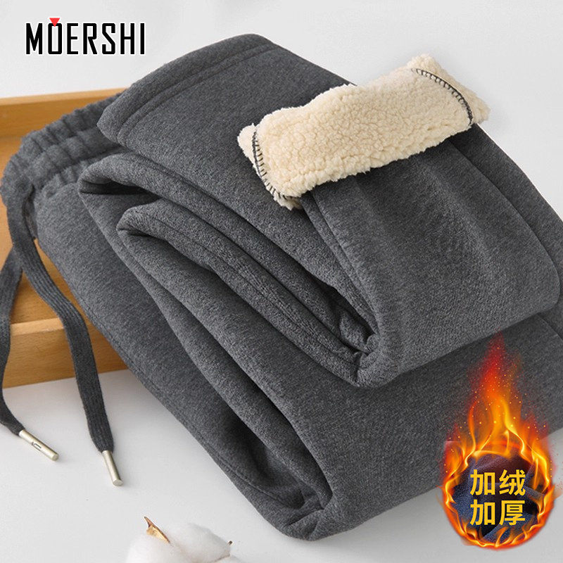 仿羊羔绒卫裤男休闲保暖运动裤