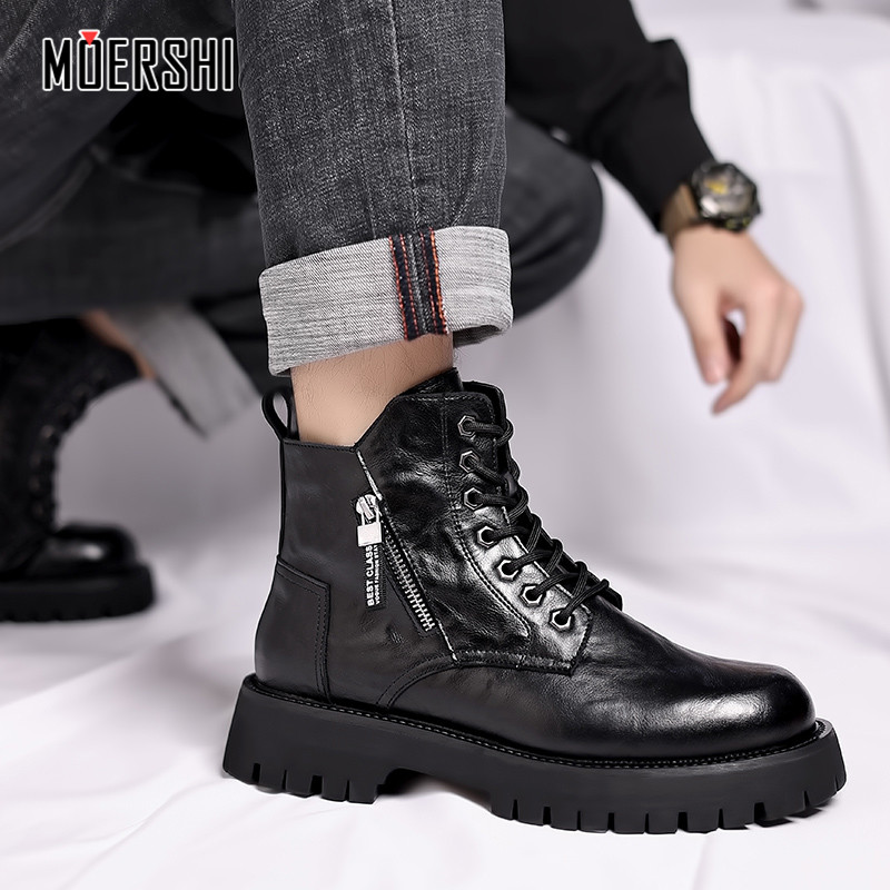 MOERSHI真皮高帮马丁皮靴男四季