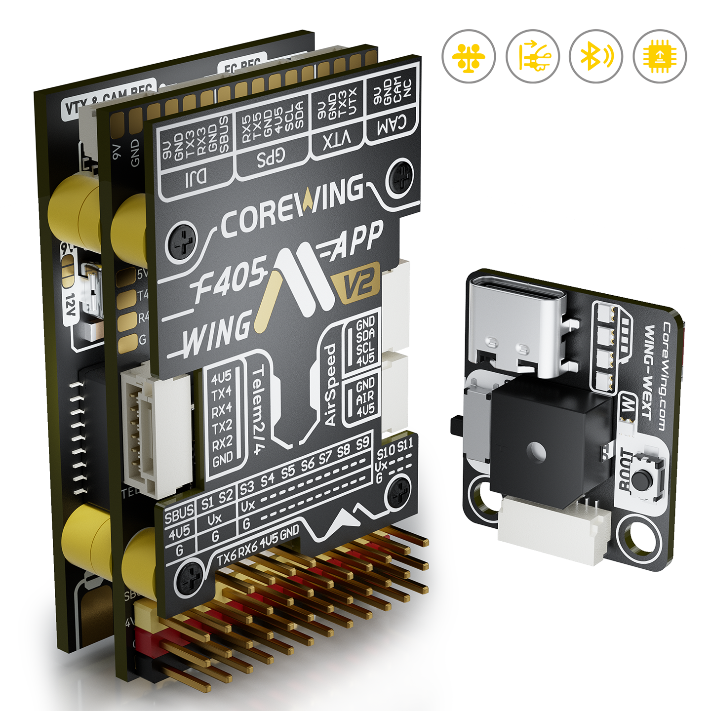 酷翼F405 WingV2固定翼航模无人机飞控Ardupilot支持垂起返航快蜂
