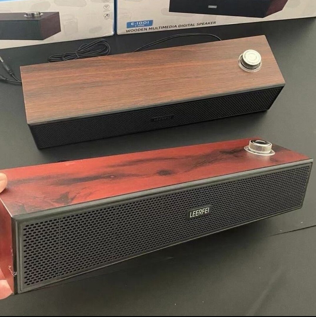 木质桌面音箱 有线蓝牙音响多媒体电脑长条木质重低音立体声 包邮
