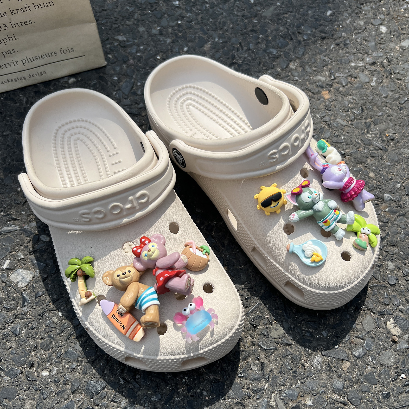 适配crocs洞洞鞋配饰diy沙滩泳装菲熊鞋扣卡洛驰洞洞鞋配饰女装饰