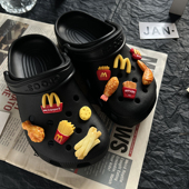 花适配卡洛驰洞洞鞋 薯条鸡腿洞洞鞋 配饰diy趣味食玩crocs鞋 配饰女