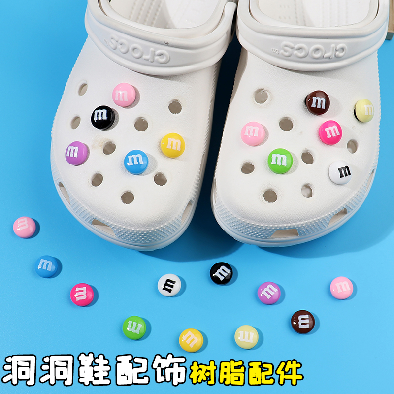 卡通实色饰品洞洞鞋crocs