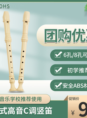 DHS竖笛6孔8孔高音德式G八孔竖笛C调儿童初学者六孔笛子学生入门