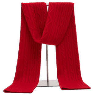 恒源祥纯羊毛男本命年中国红色年会团购定制logo围巾女冬情侣保暖