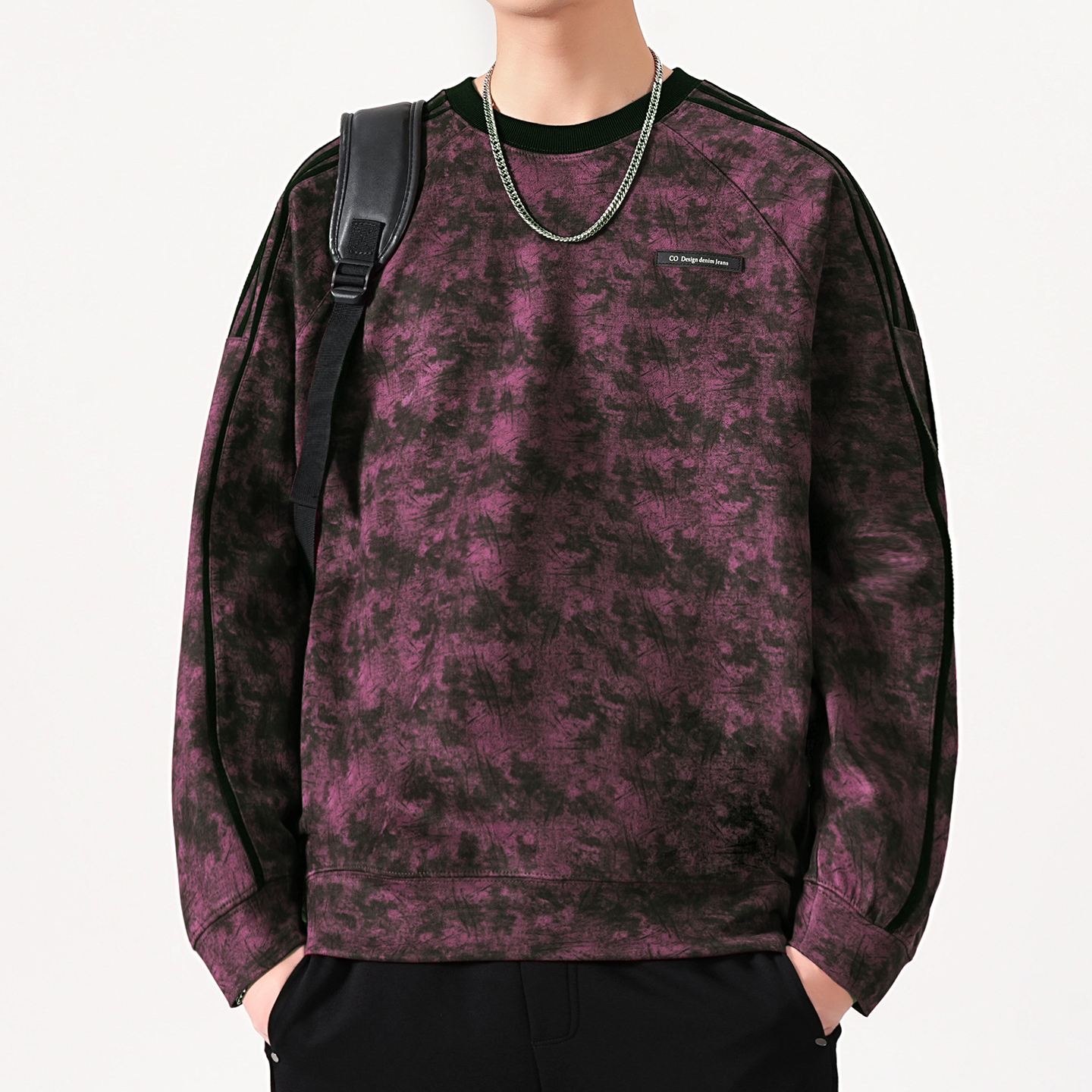 DL超柔麂皮绒重磅插肩袖圆领卫衣