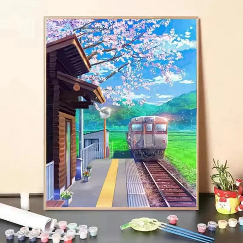Cool2动漫火车数字油画cioioil