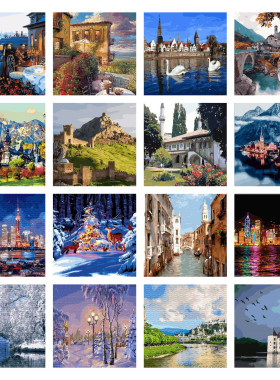 全国包邮风景画DIY数字油画