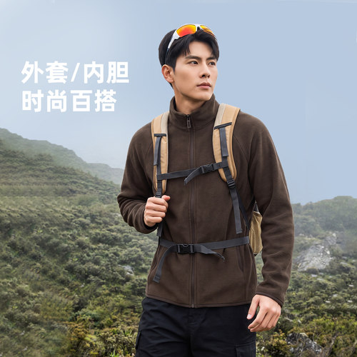 男士秋冬新款双面摇粒绒卫衣外套