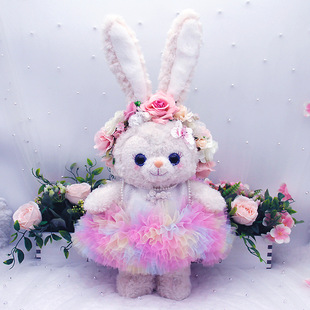 新款国风繁花系列星黛露毛绒玩具公仔骨架款露露公主裙可爱兔兔