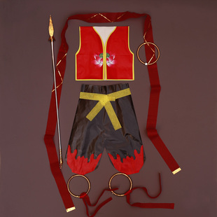 哪吒仙衣童子肚兜衣服纸衣服定制仙家神童门童套装魔童三太子