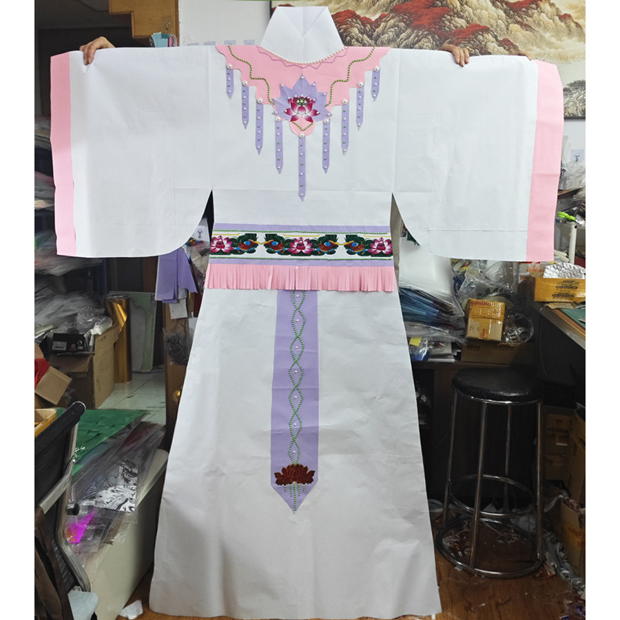 1.5 米大板观音娘娘纸衣重工莲花神袍马来西亚观音诞庙庆祭拜纸扎