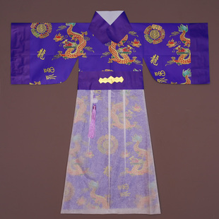 龙袍纱裙纸衣纸袍纸纱衣龙王长袍玉帝款龙衣成品龙王神仙烧送