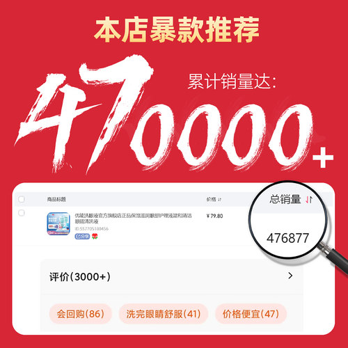 优能洗眼液升级300ml加量不加价