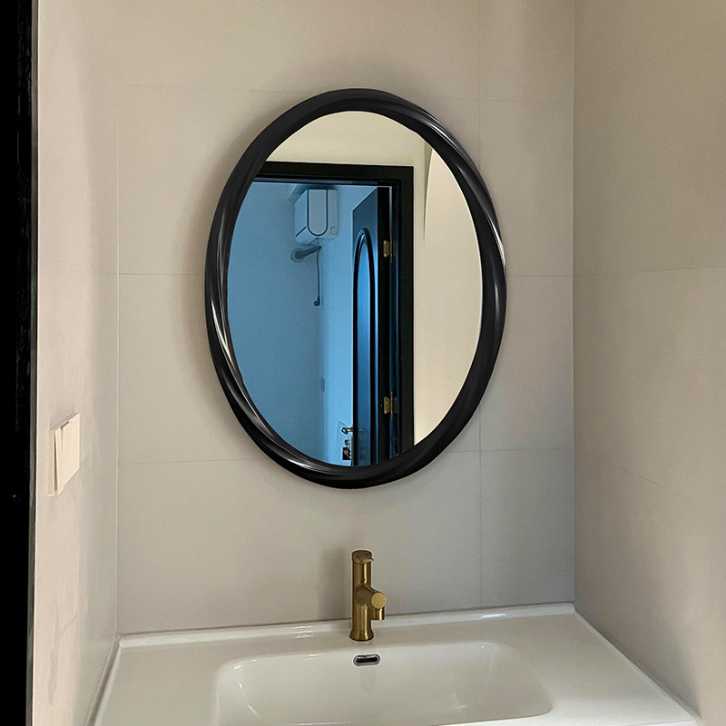 椭圆形led高级浴室镜轻奢高颜值装饰镜北欧小众ins风壁挂化妆镜子