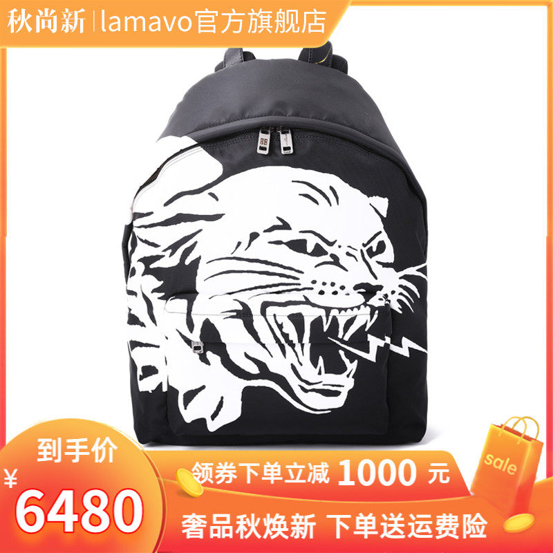 GIVENCHY时尚潮流飞猫印花新款双肩包男 BK500FK0D4