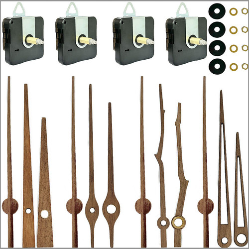跨境现货钟表机芯DIY挂钟机芯静音4款胡桃木实木适用12寸时钟木针