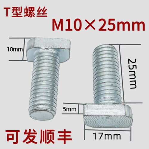 国标M10*25T型螺丝镀锌