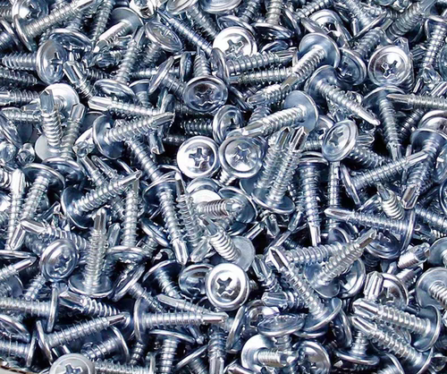 镀锌十字大扁头华司带垫钻尾螺丝