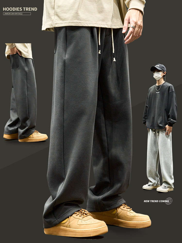 SPORTSSUIT: MENS SPRING AND AUTUMN STYLE JAPANESE SIMPLE AND TRENDY CASUAL WEAR A HOODED SWEATSHIRT TRENDY BRAND SWEATPANTS